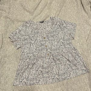 NEVER WORN! SHEIN Curve Black & White Dalmatian Blouse